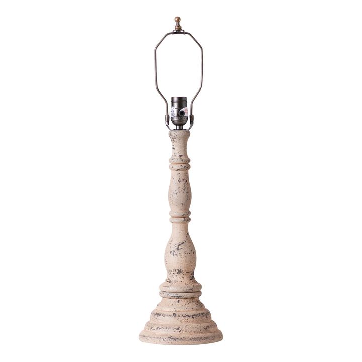 Irvins Country Tinware Davenport Wood Table Lamp Base In Hartford Buttermilk