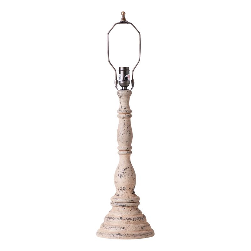 Irvins Country Tinware Davenport Wood Table Lamp Base In Hartford Buttermilk image number 0