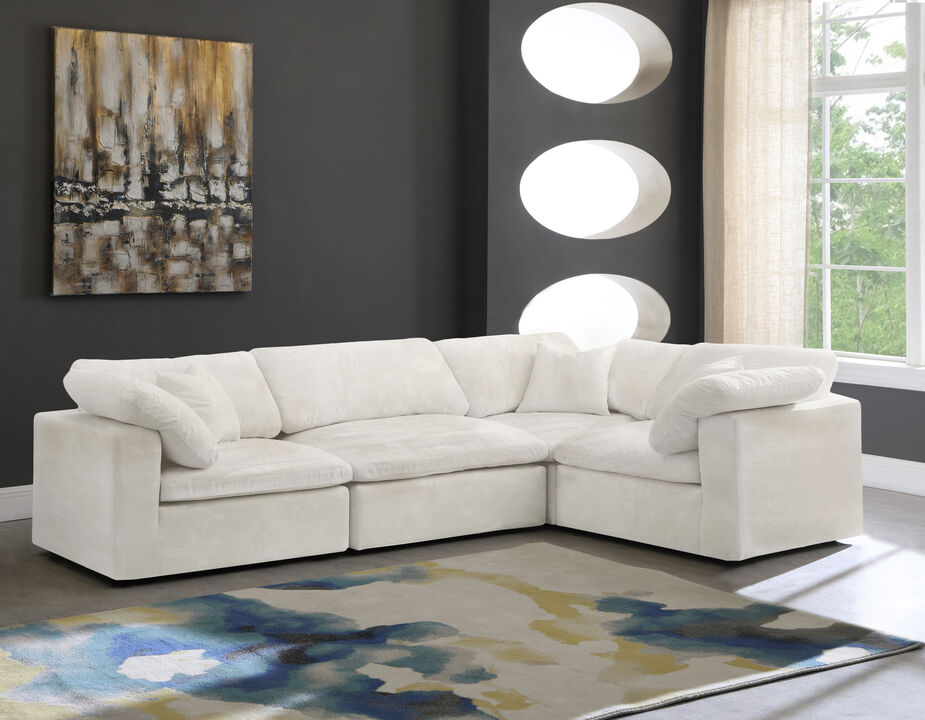 Meridian Furniture Cozy Cream Velvet Modular Sectional