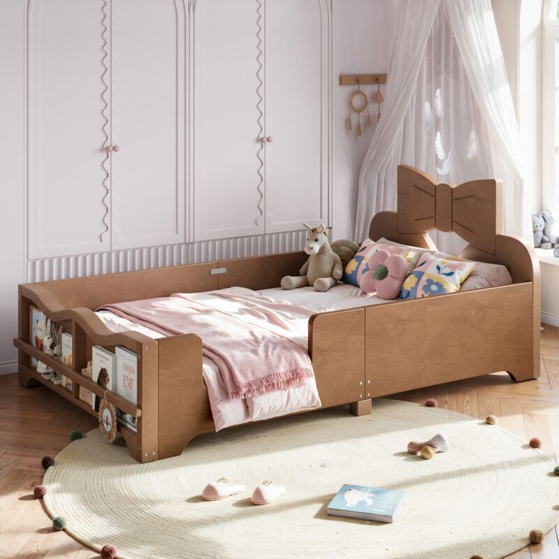 Cugwob Bowknot‑Cutout Kids Low Platform Bed image number 3