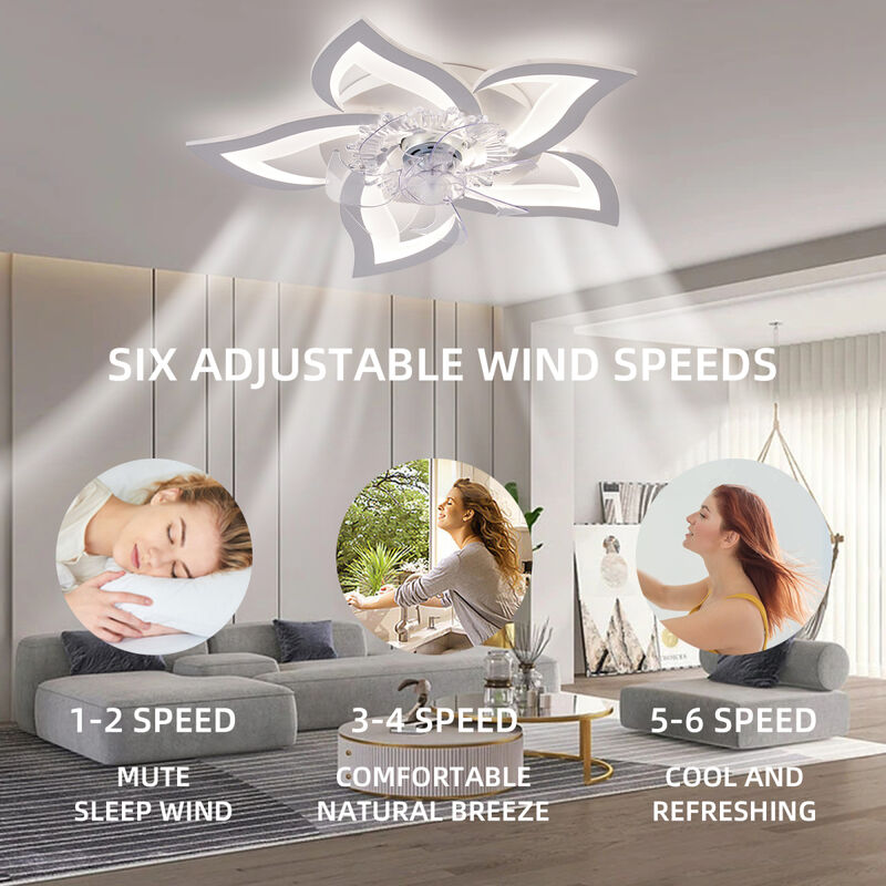 27In Ceiling Fan With Lights Remote Contro Dimmable Led, 6 Gear Wind Speed Fan Light image number 4