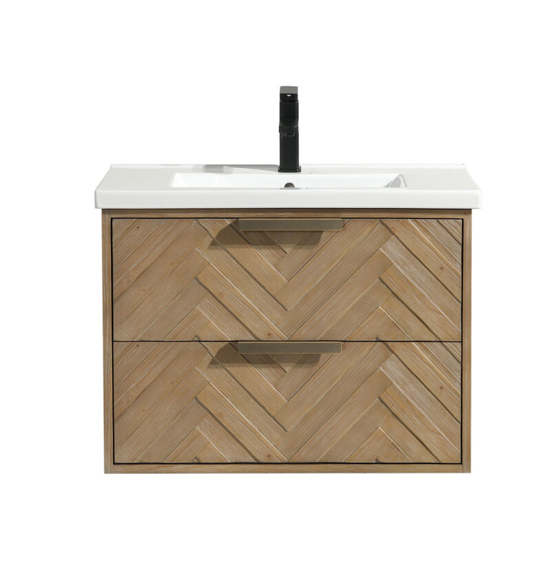 Carlsbad 30" Floating Bathroom Vanity Weathered Fir image number 0