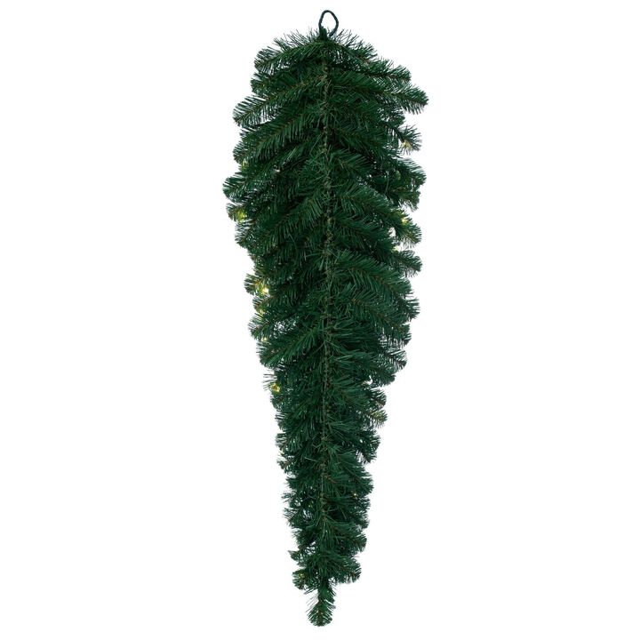 Vickerman C164848LED Fir Teardrop with 70 PVC Tips & 100 Single Mold LED Wide Angle Lights, Warm White/Oregon, Warm White LED
