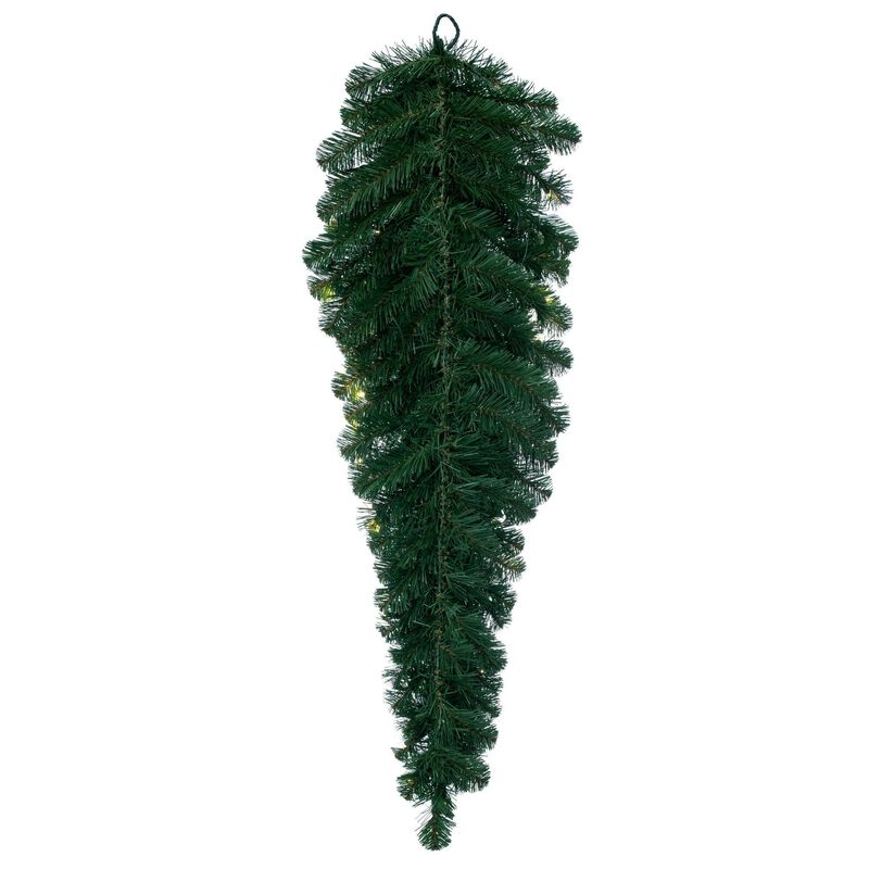 Vickerman C164848LED Fir Teardrop with 70 PVC Tips & 100 Single Mold LED Wide Angle Lights, Warm White/Oregon, Warm White LED image number 1