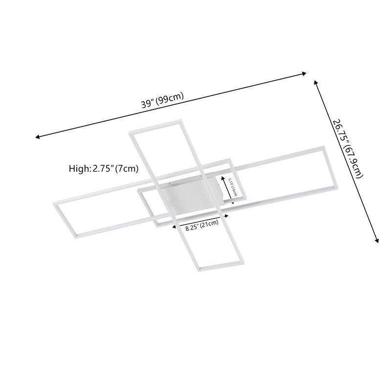 Palco Contemporary Minimalist Metal Adjustable Dimmable Geometric Integrated LED Flush Mount