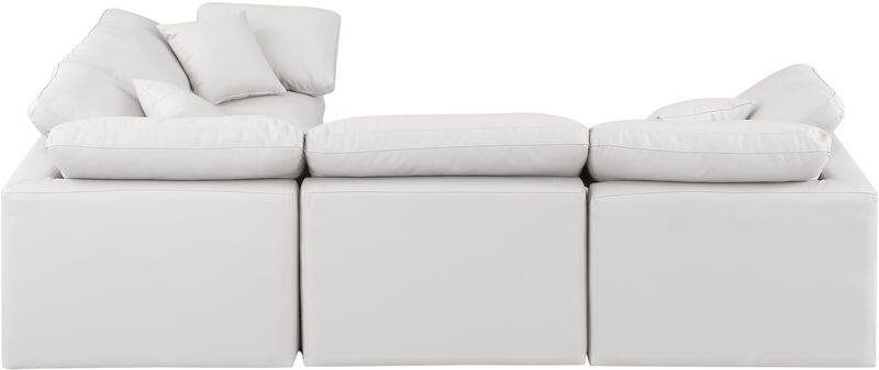 Meridian Furniture Indulge Cream Vegan Leather Modular Sectional image number 4