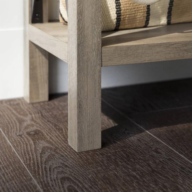 Hivvago Industrial Farmhouse Entryway Table / Console Table in Taupe Grey Wood Finish