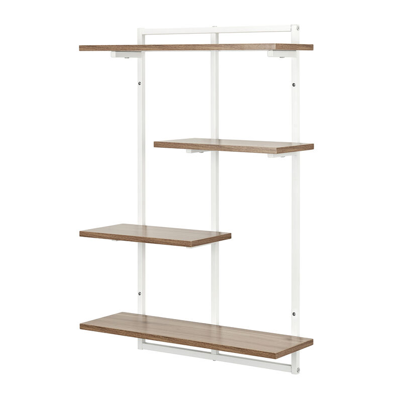 Rhodes 4 Tier Modern Floating Windowsill Wall Shelf Unit with Metal Frame