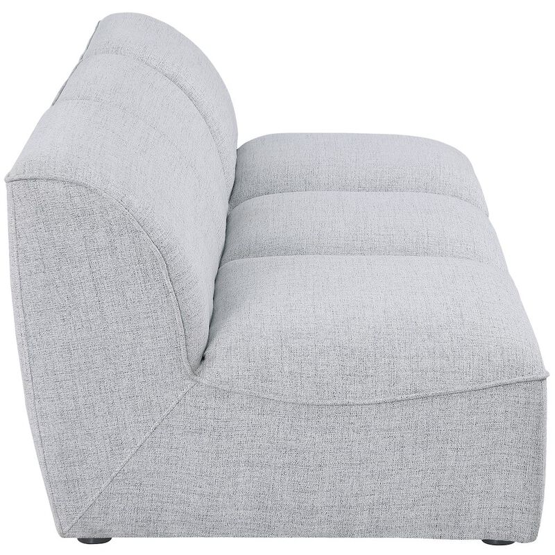 Meridian Furniture Miramar Grey Durable Linen Textured Modular Sofa