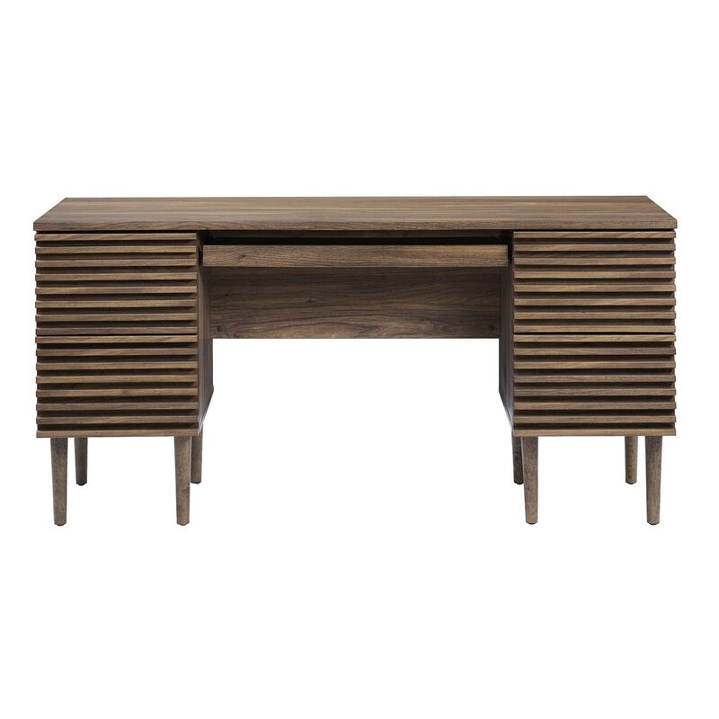 Modway Render Mid-Century Modern, Office Desk, Walnut image number 5