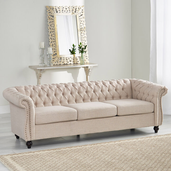 Christopher Knight Home Parksley Contemporary Tufted Chesterfield 3 Seater Sofa