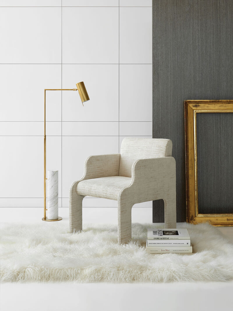 Alma Floor Lamp in Brass and White