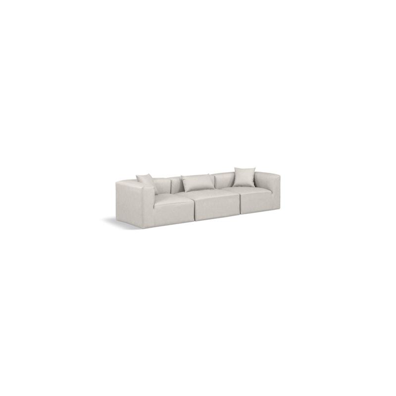 Meridian Furniture Cube Cream Vegan Leather Modular Sofa