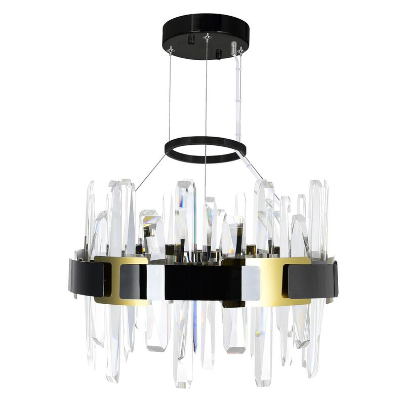 Aya LED Integrated Pearl Black Chandelier