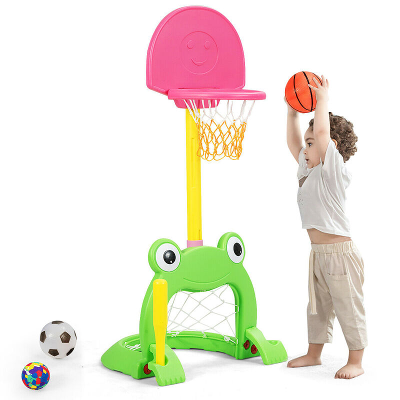 3-in-1 Kids Basketball Hoop Stand Set for Active Play