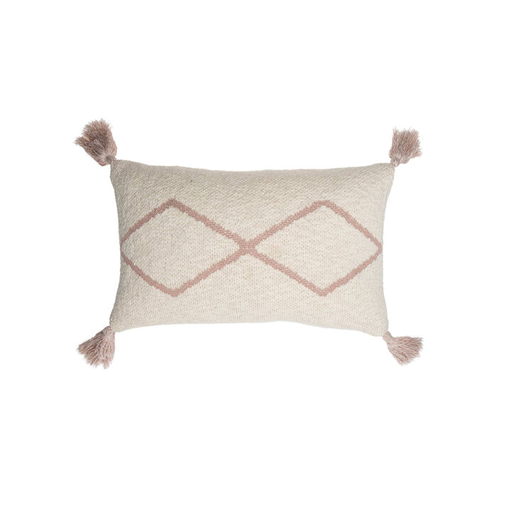 Knitted cushion Little Oasis Nat-Pale Pink