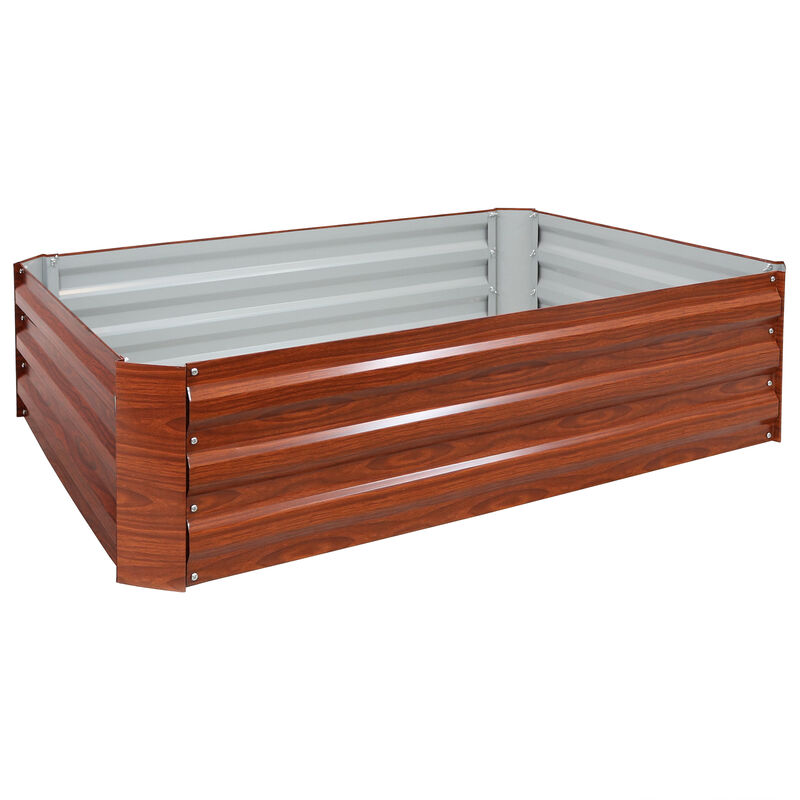 Sunnydaze Galvanized Steel Rectangle Raised Garden Bed - 47 in