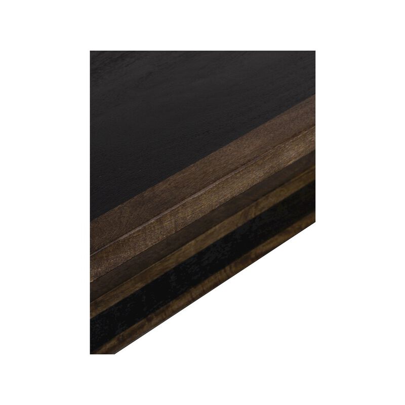 Porter Designs Udo Solid Wood Dining Bench, Black image number 2