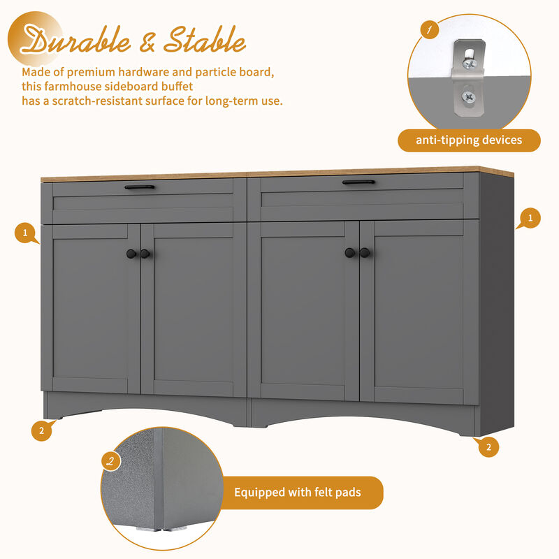 Merax Farmhouse TV Stand with 2 Drawers for TVs Up to 70"