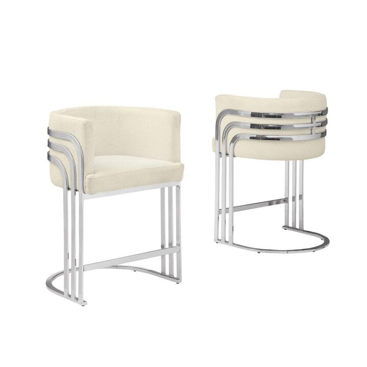 Best Quality Furniture Best Quality furniture Cream  with silver counter height, Set of two