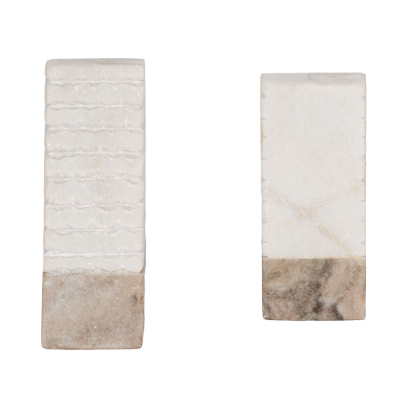Marble 6" Pyramid Bookends Set