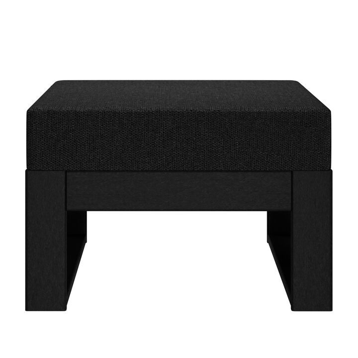 WestinTrends Outdoor HDPE Patio Ottoman with Waterproof Olefin Cushions