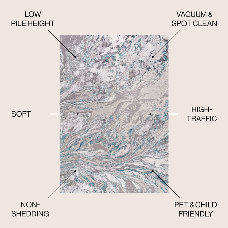 Swirl Marbled Abstract Area Rug