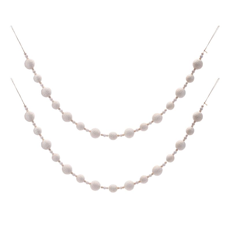 Fabric Ball Banner Garland Set – 2 Soft String Garlands for Baby Showers, Fall Decor, or Everyday Display