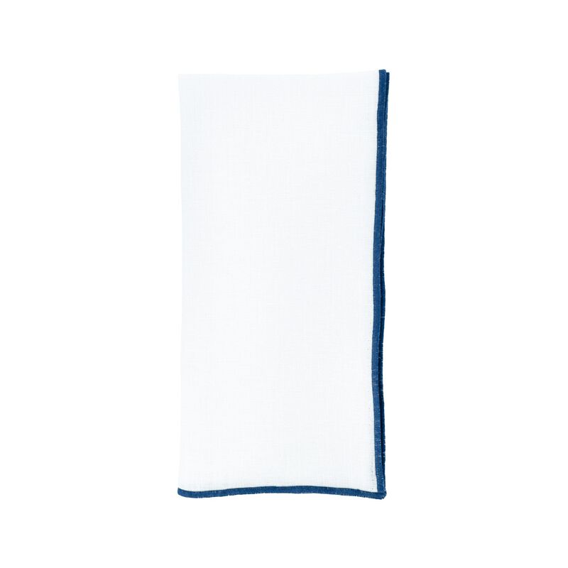 Linen Napkins With Navy Stitch Edges, Set of 4 image number 3