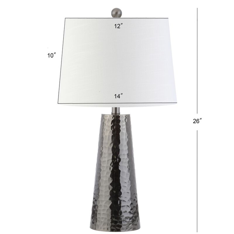 Wells 26" Hammered Metal LED Table Lamp, Black Nickel