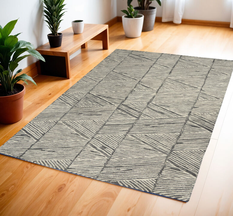 HomeRoots Wool Abstract Area Rug