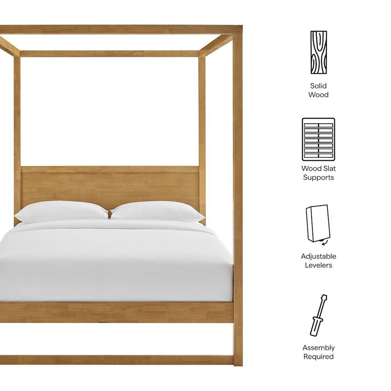 Alva Queen Wood Canopy Platform Bed image number 1