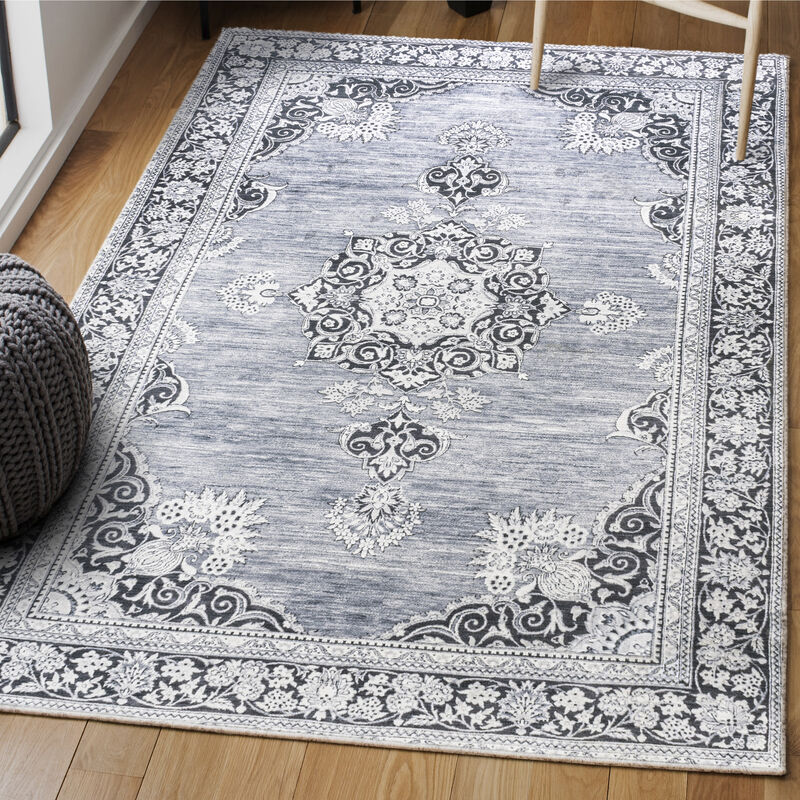Bausch Bohemian Distressed Chenille Machine-Washable Area Rug
