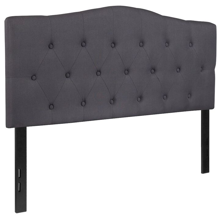 Flash Furniture Tufted Upholstered Full Size Headboard in Dark Gray Fabric