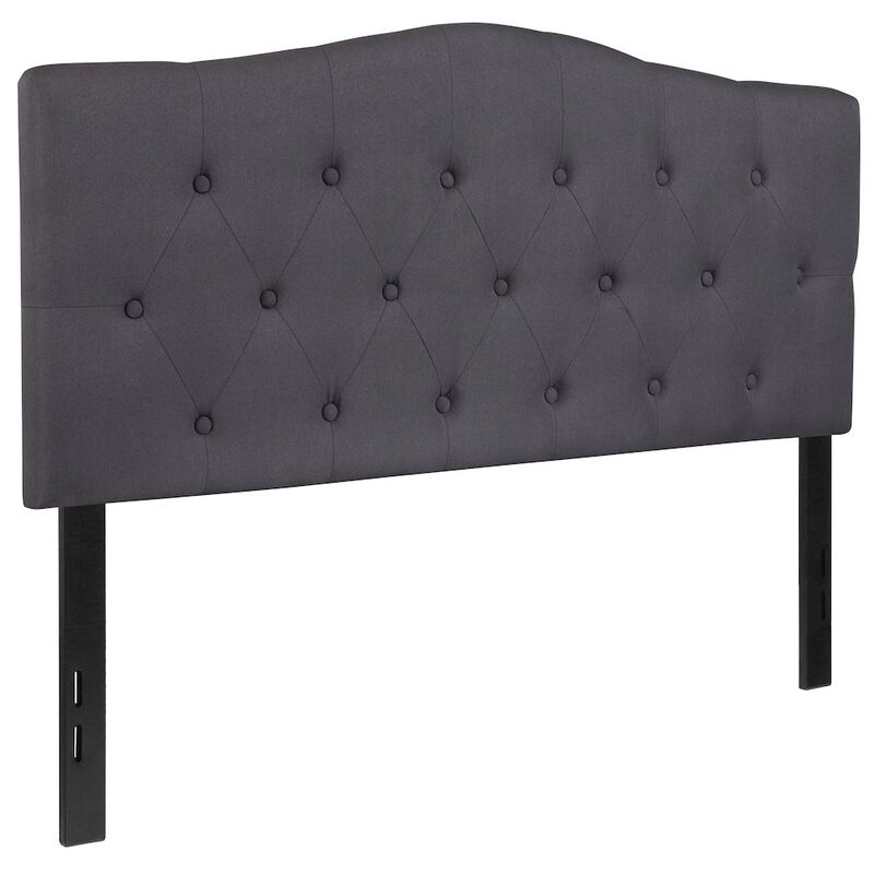 Flash Furniture Tufted Upholstered Full Size Headboard in Dark Gray Fabric image number 0