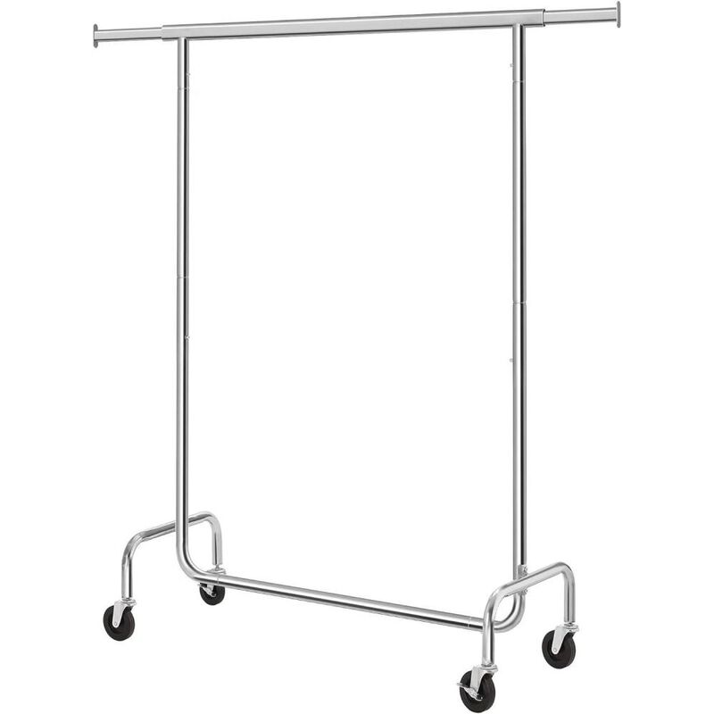 Hivvago Heavy Duty Metal Tube Clothes Garment Rack on Wheels with 286 lb. Capacity