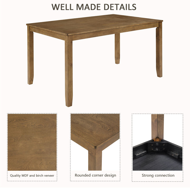 Wurvni 6‑Piece Farmhouse Dining Table Set image number 3