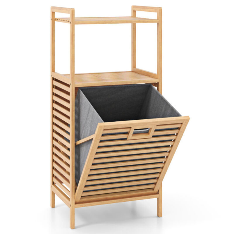 Tilt-Out Laundry Hamper with Removable Basket, Foldable for Easy Storage