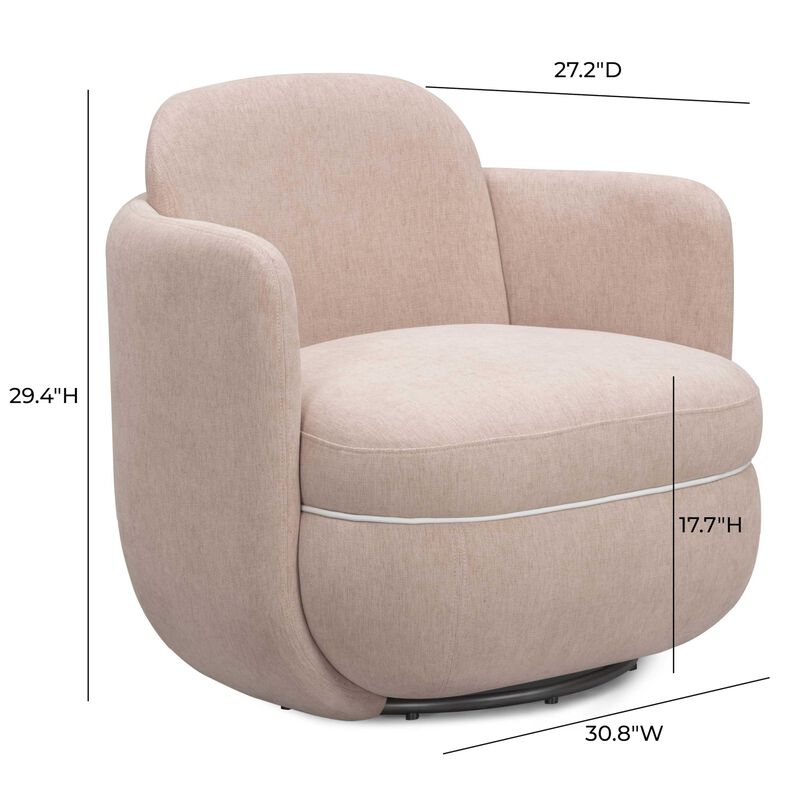 TOV Furniture Wolfie Light Pink Chenille Swivel Chair image number 1