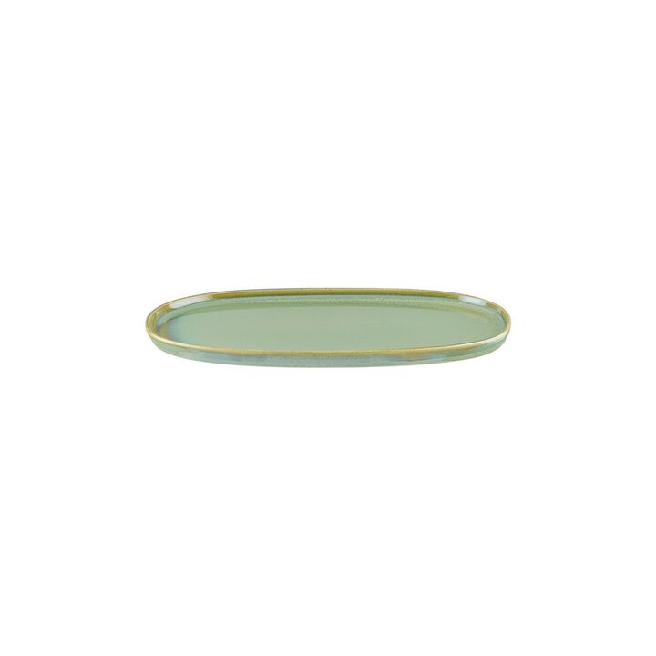 Sage 12" x 6.25" x h:0.75" Oval Green Porcelain Platter