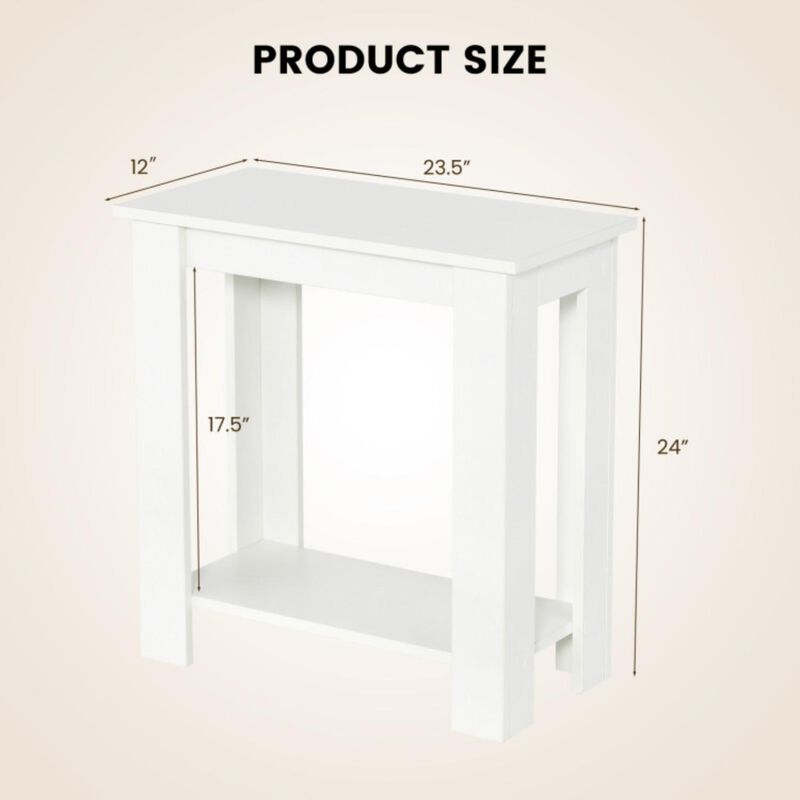 Hivvago 2-Tier Modern Compact End Table with Storage Shelf