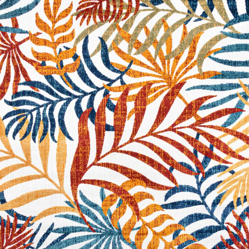 Tropics Palm Leaves Square Indoor/Outdoor Area Rug