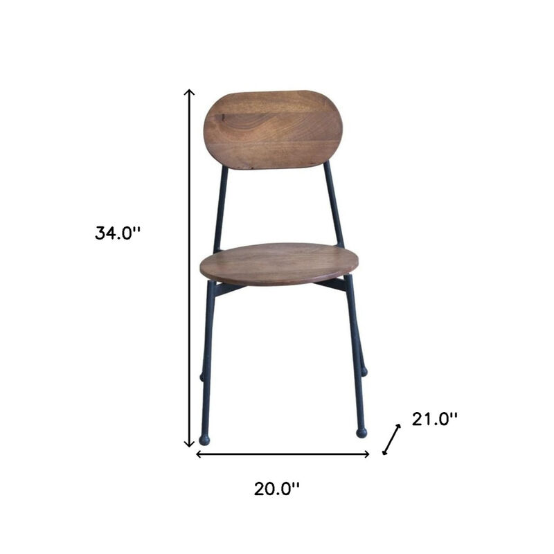 Metal and Wood King Louis Back Dining Side Chairs – Set of 2 Elegant Seats