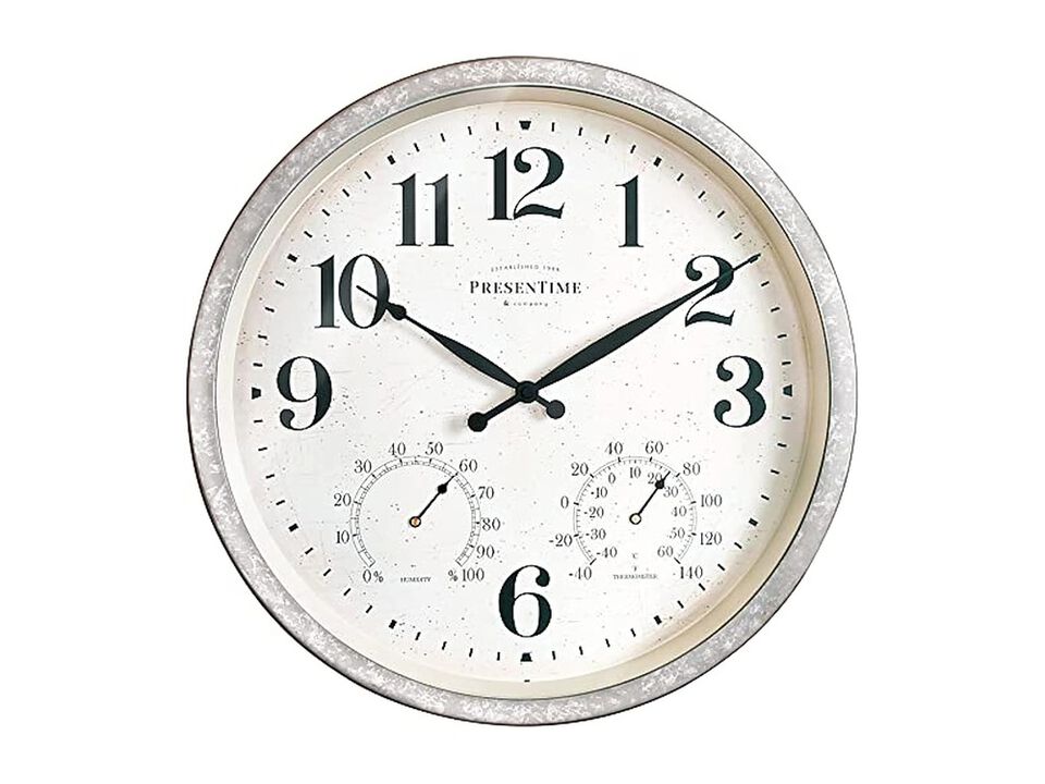 Farmhouse Thermometer Hygrometer All One Wall Clock 16 Inch Outdoor Home Decor
