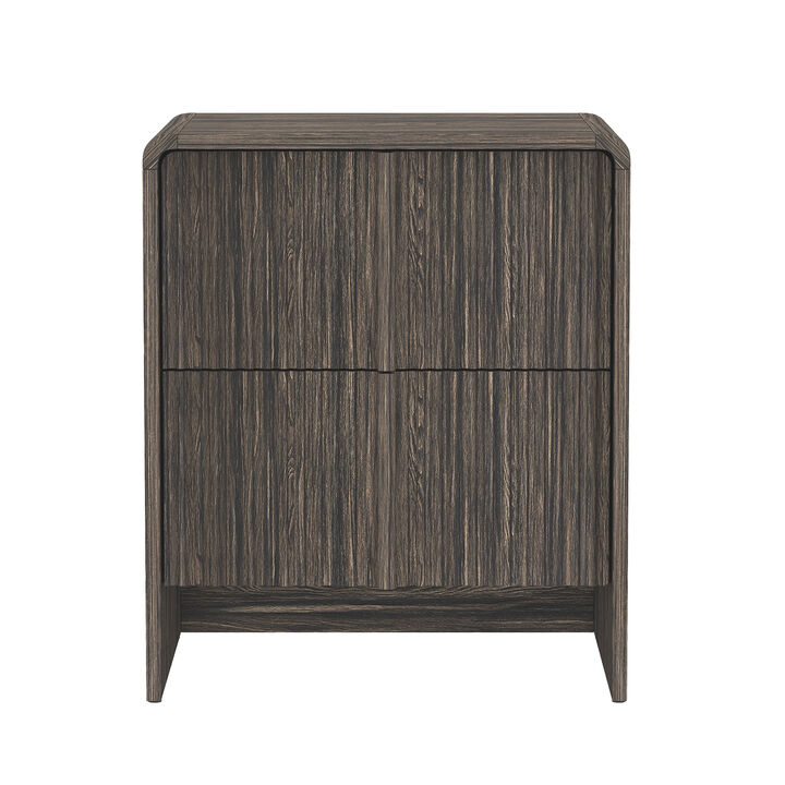 Novara 2-Drawer Nightstand in Walnut