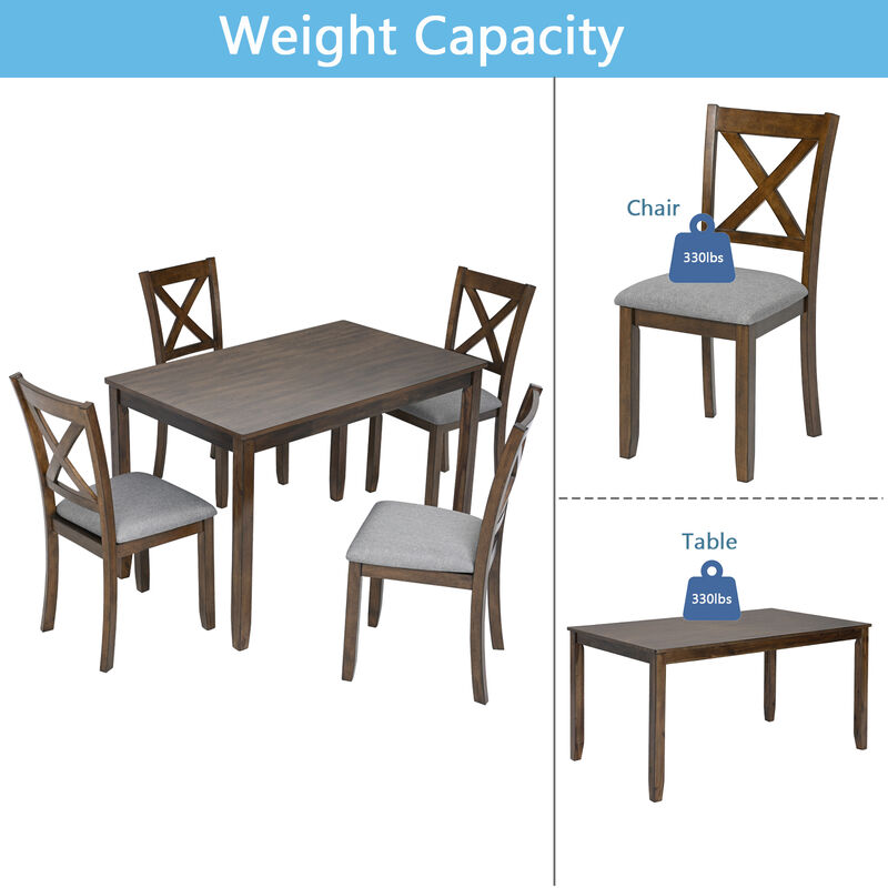 Riflil 5‑Piece Farmhouse Dining Set image number 7