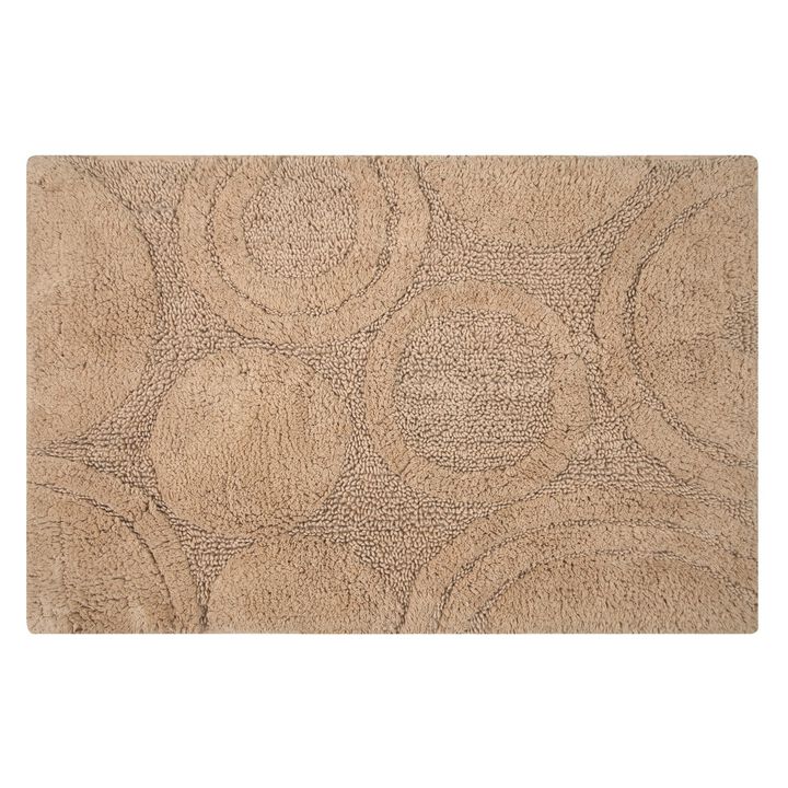 Knightsbridge Orbit Bath Rug Cotton Non Skid Back - 24x40", Natural