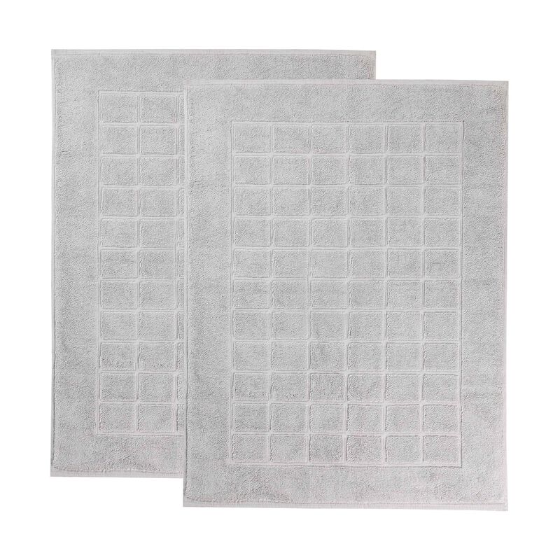 Washable Cotton Checkered Bath Rug Set of 2 for Bathrooms image number 0