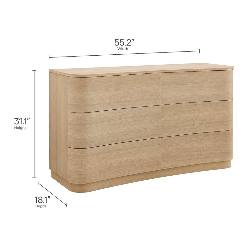 Mirae 6-Drawer Curved Dresser image number 1