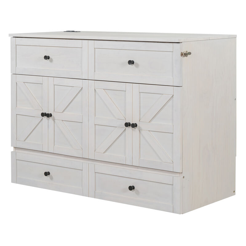 Merax Murphy Bed with Drawer and USB Ports